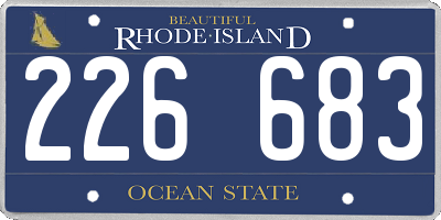 RI license plate 226683
