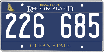 RI license plate 226685