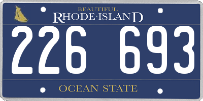 RI license plate 226693
