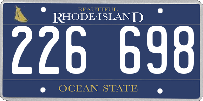RI license plate 226698