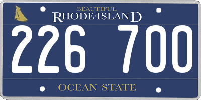RI license plate 226700