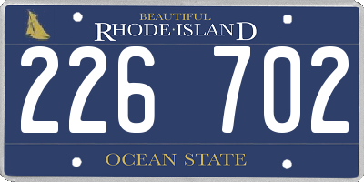 RI license plate 226702