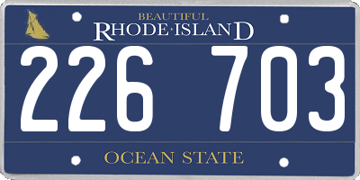 RI license plate 226703