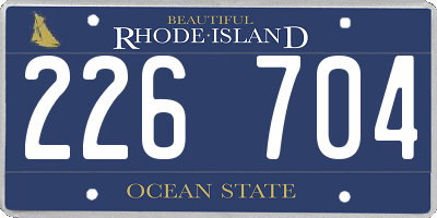 RI license plate 226704