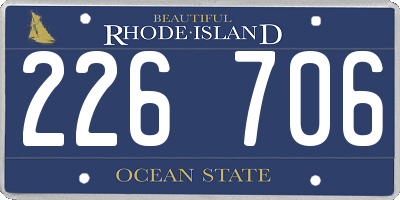 RI license plate 226706