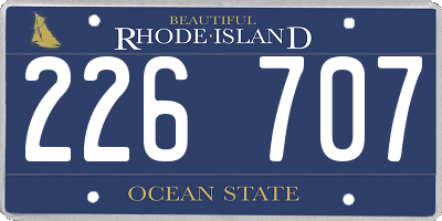 RI license plate 226707