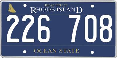 RI license plate 226708