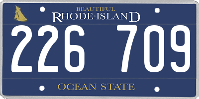 RI license plate 226709