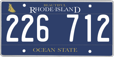 RI license plate 226712