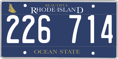 RI license plate 226714