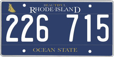 RI license plate 226715