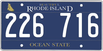 RI license plate 226716