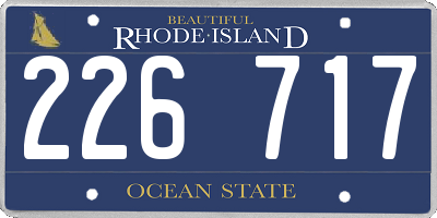 RI license plate 226717