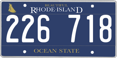 RI license plate 226718