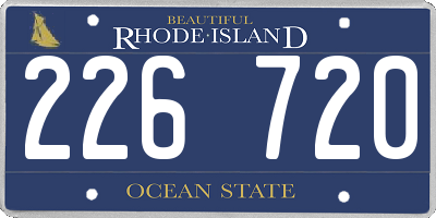 RI license plate 226720