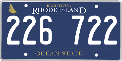 RI license plate 226722