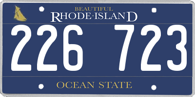 RI license plate 226723