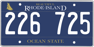 RI license plate 226725