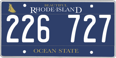 RI license plate 226727
