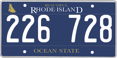 RI license plate 226728