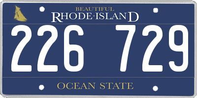 RI license plate 226729
