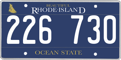 RI license plate 226730