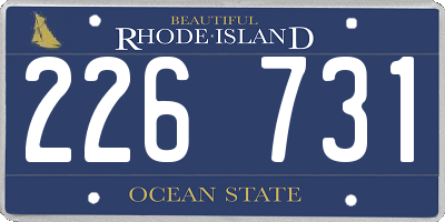 RI license plate 226731
