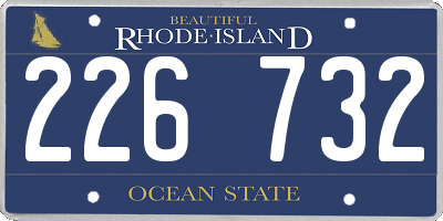 RI license plate 226732