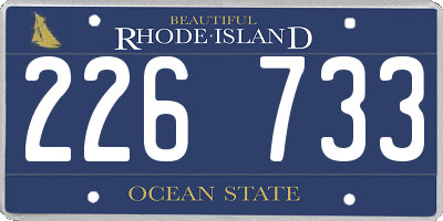 RI license plate 226733