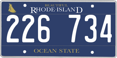 RI license plate 226734