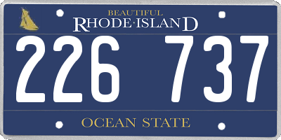 RI license plate 226737