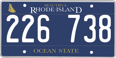 RI license plate 226738