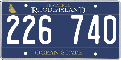 RI license plate 226740