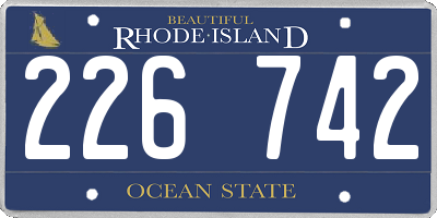 RI license plate 226742