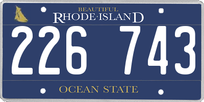 RI license plate 226743