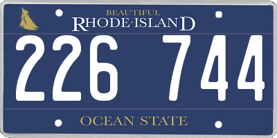 RI license plate 226744