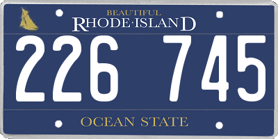 RI license plate 226745
