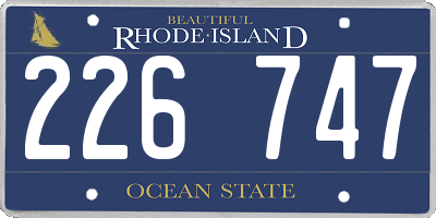 RI license plate 226747