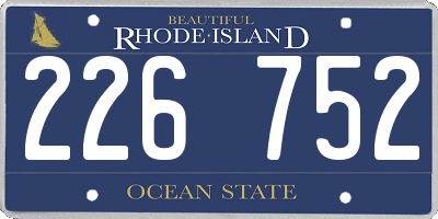 RI license plate 226752