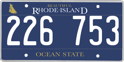 RI license plate 226753