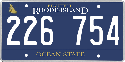 RI license plate 226754