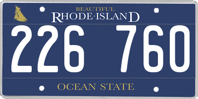 RI license plate 226760