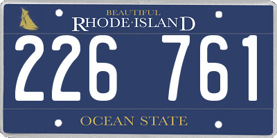 RI license plate 226761