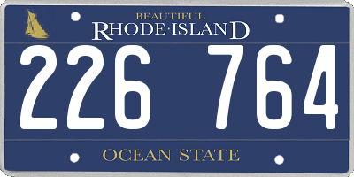 RI license plate 226764