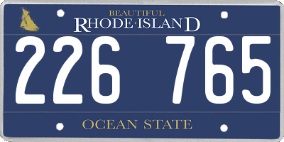 RI license plate 226765