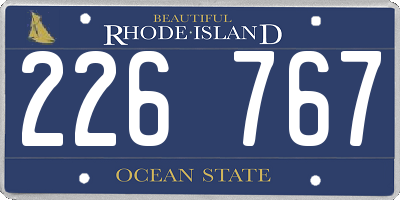 RI license plate 226767