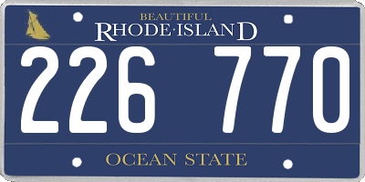 RI license plate 226770
