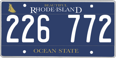 RI license plate 226772