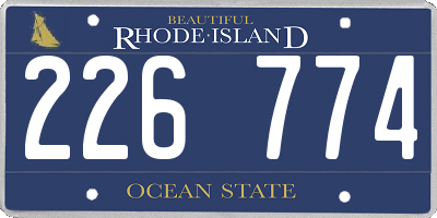 RI license plate 226774
