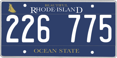 RI license plate 226775